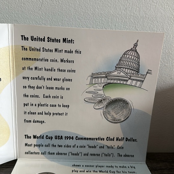 1994 D Mint World Cup USA Commemorative Coin Uncirculated - Picture 10 of 12